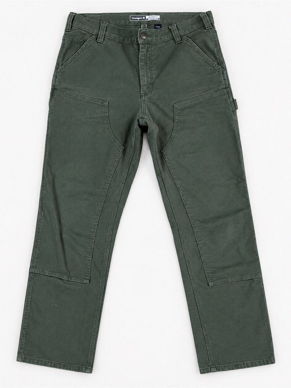 Carhartt Rugged Flex Double Front Work Pants 33x32 Green Utility